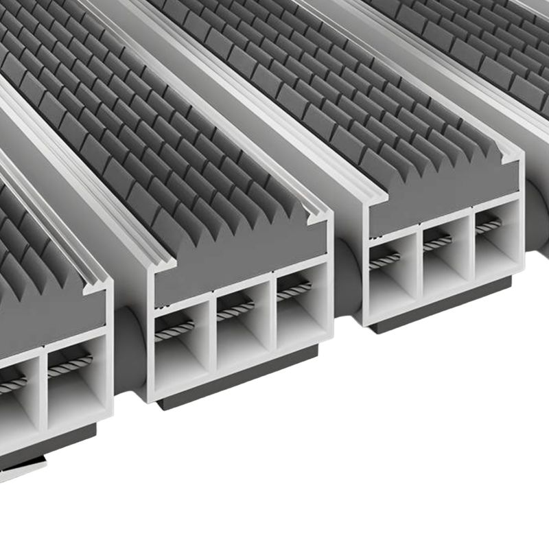 Tapis profilé en gomme pour extérieur gris 19mm