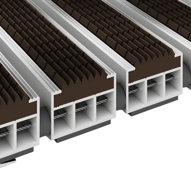 Tapis profilé en gomme pour extérieur marron 19mm