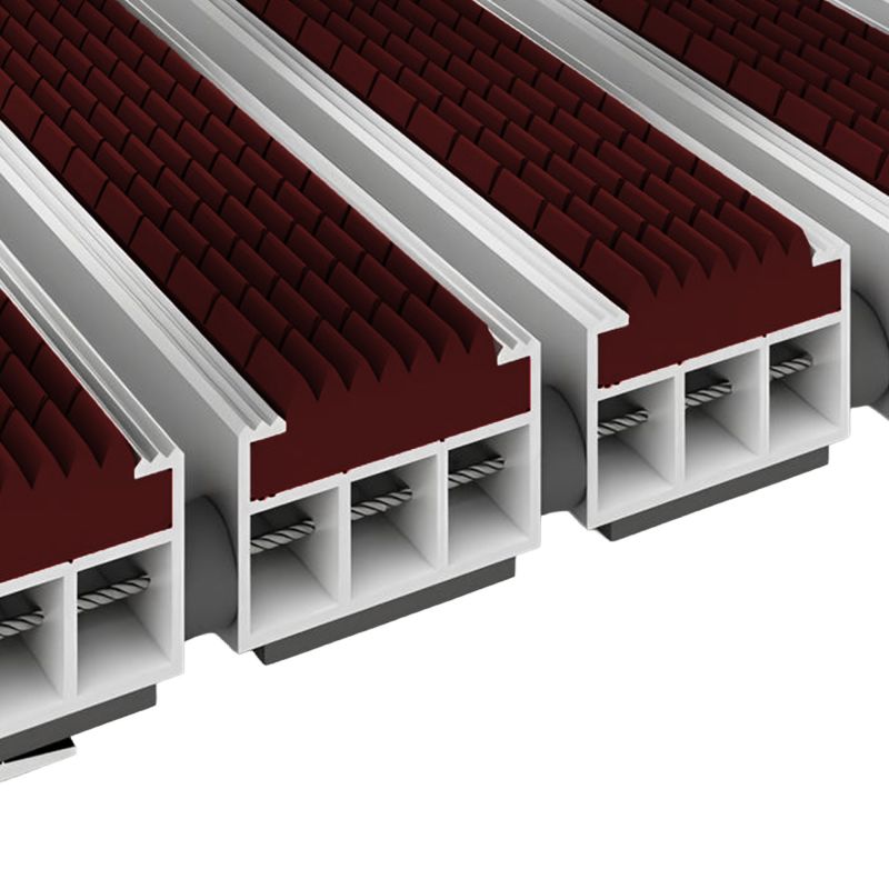 Tapis profilé en gomme pour extérieur rouge 19mm