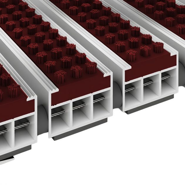 Tapis brosse profilé pour extérieur rouge 19mm