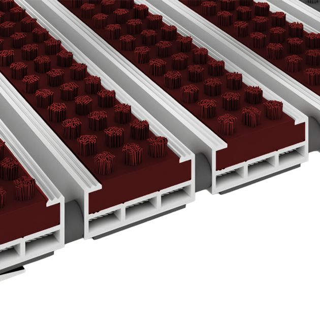 Tapis brosse profilé pour extérieur rouge 12mm