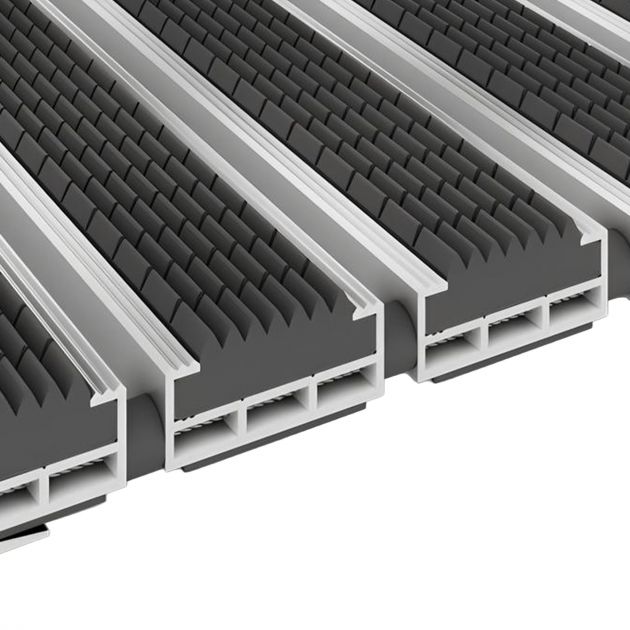 Tapis profilé en gomme pour extérieur gris anthracite 12mm