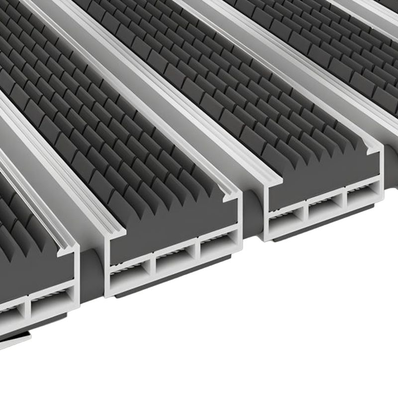 Tapis profilé en gomme pour extérieur gris anthracite 12mm