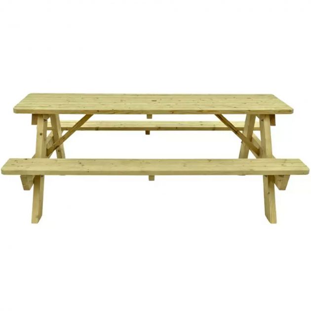 Table pique nique en pin 35 mm avec trou Parasol