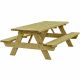 Table de pique nique en bois pin FSC 45 mm trou parasol