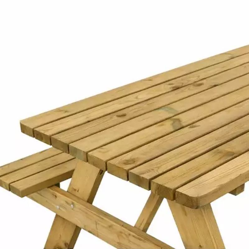 Table pique nique en pin 45 mm avec trou parasol plateau