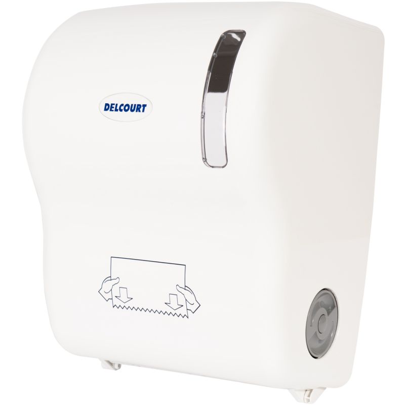 Distributeur essuie-mains autocoupant pour rouleau blanc