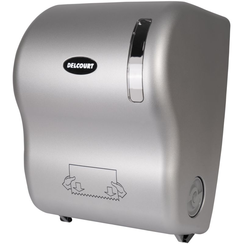 Distributeur essuie-mains autocoupant pour rouleau gris