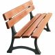 Banc public bois exotique 5 lames pieds fonte 4 places 180 cm