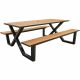 Table de pique nique PMR HPL et acier trou parasol