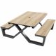 Table de pique nique enfants HPL et acier trou parasol