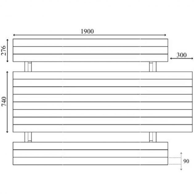 Table de pique nique bois PMR pin FSC 35 mm trou parasol schema haut