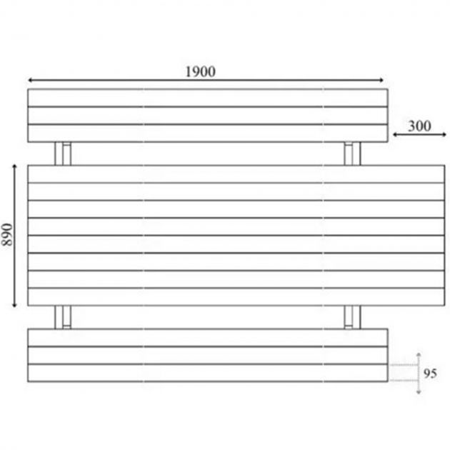 Table de pique nique PMR en bois pin FSC 45 mm trou parasol schema 2