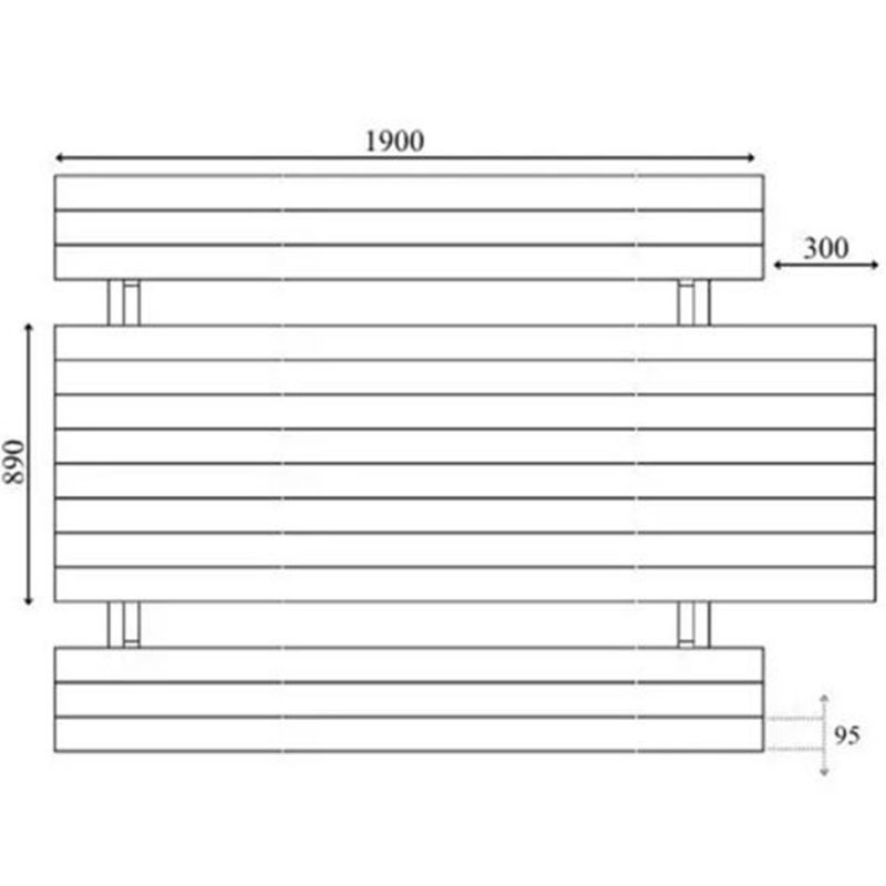 Table de pique nique PMR en bois pin FSC 45 mm trou parasol schema 2