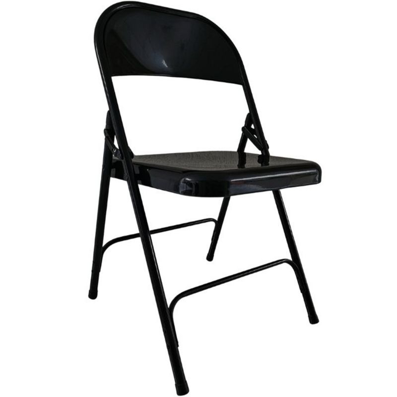 Chaise pliante assemblable metal noir