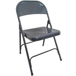 Chaise pliante assemblable metal gris