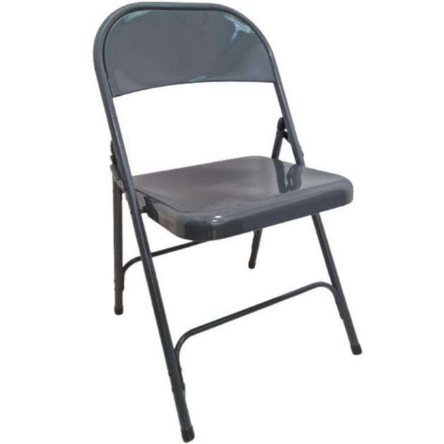 Chaise pliante assemblable metal gris