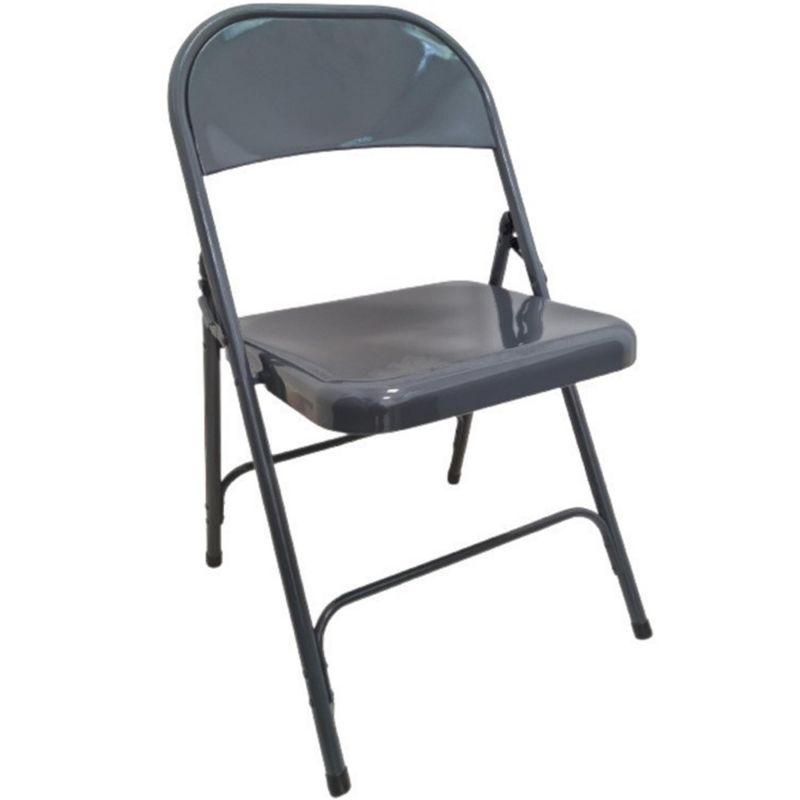 Chaise pliante assemblable metal gris