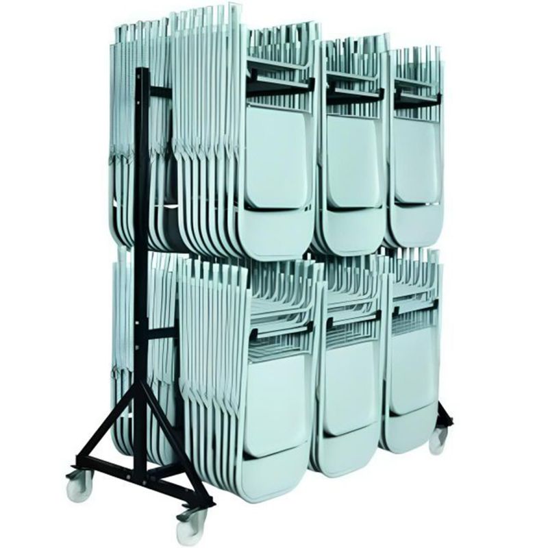 Chariot de stockage pour 96 chaises pliantes métal avec chaises