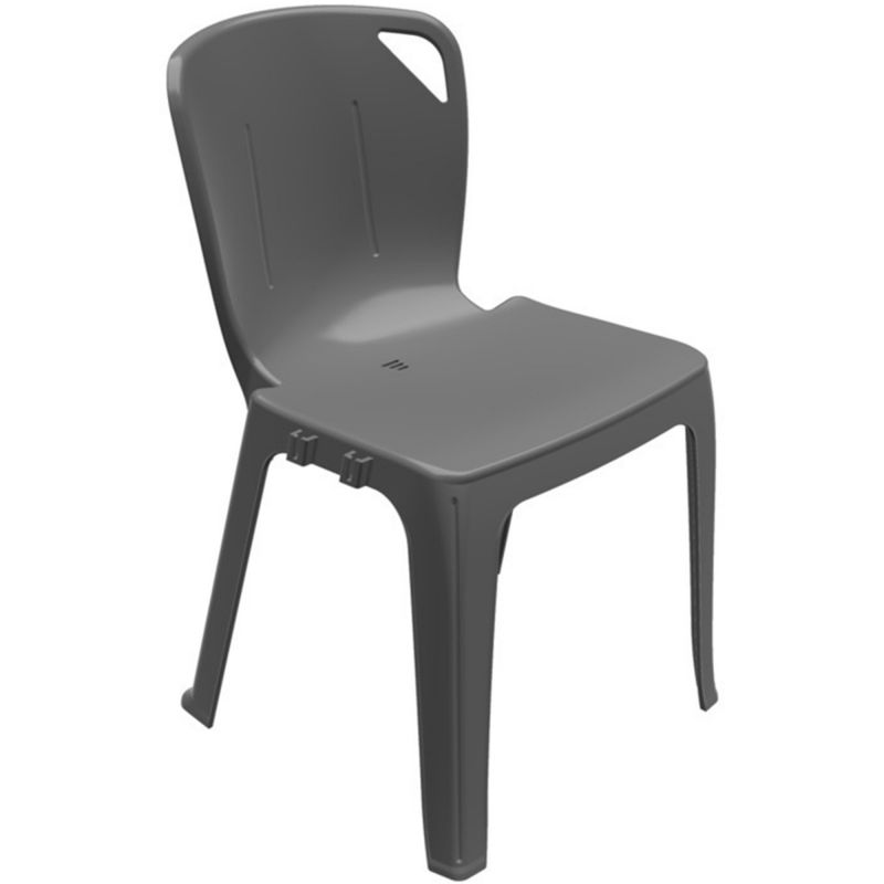Chaise collectivité empilable avec accroches M4 gris