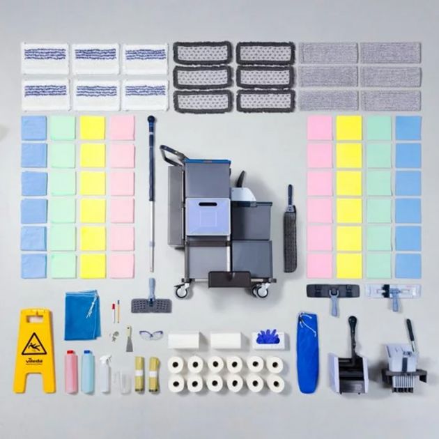 Chariot de ménage avec armoire de rangement Vileda Pro Shopster