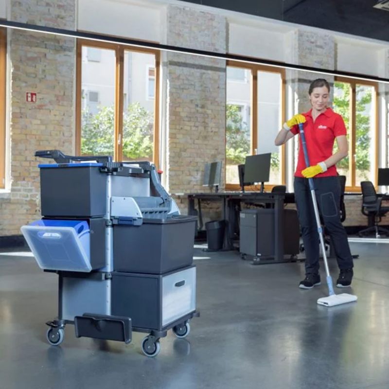 Chariot de ménage avec armoire de rangement Vileda Pro Shopster