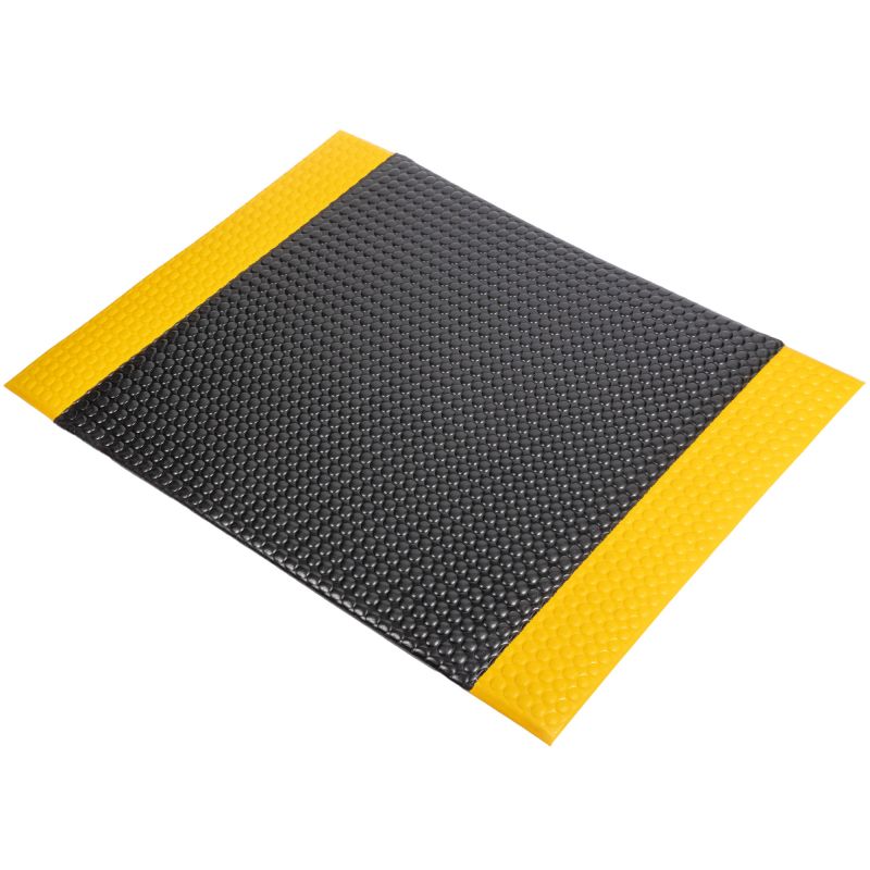 Tapis anti fatigue à bulles sur mesure premium noir jaune