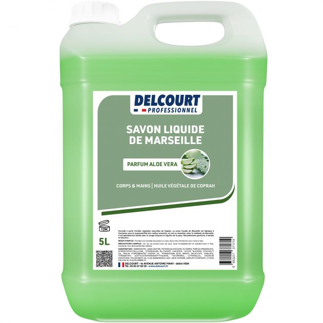 Savon de Marseille liquide bidon de 5 L Delcourt aloe vera face new