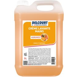 Crème lavante pour les mains parfumée -bidon 5 L Delcourt agrumes face new