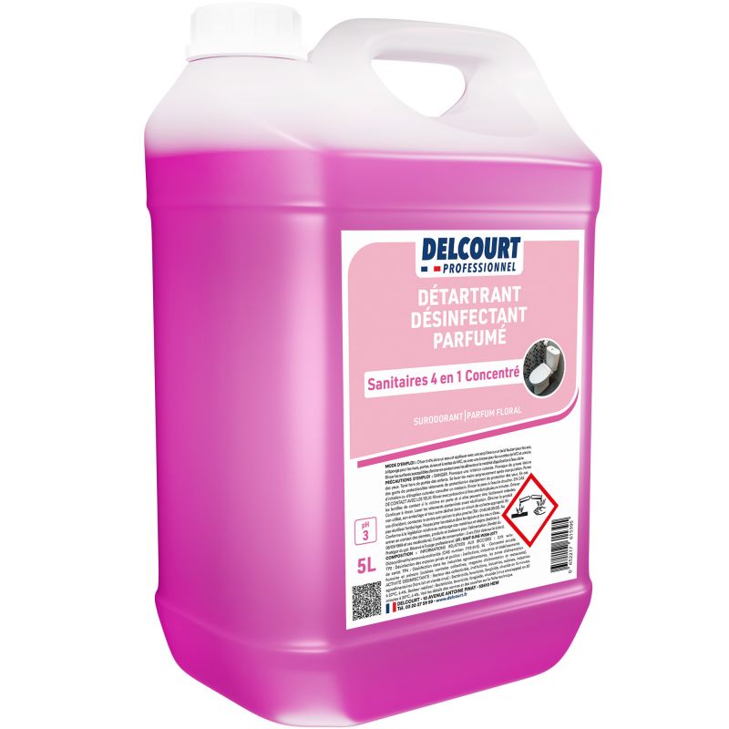 Nettoyant sanitaires concentré 4 en 1 Delcourt 5 L quart new