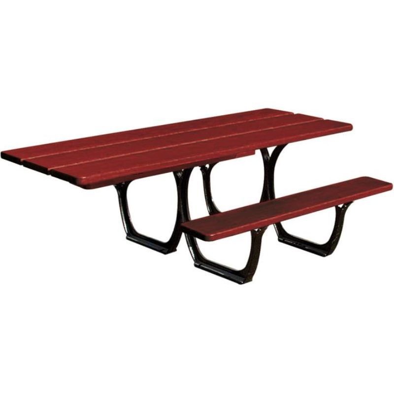 Table pique-nique PMR en bois lasuré acajou  et acier