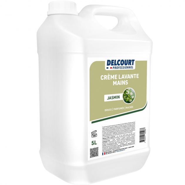 Crème lavante nacrée parfumée Delcourt - bidon de 5 L jasmin quart