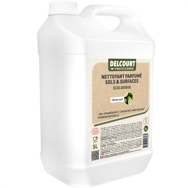 Nettoyant dégraissant concentré multi-surfaces écologique 5 L citron vert quart