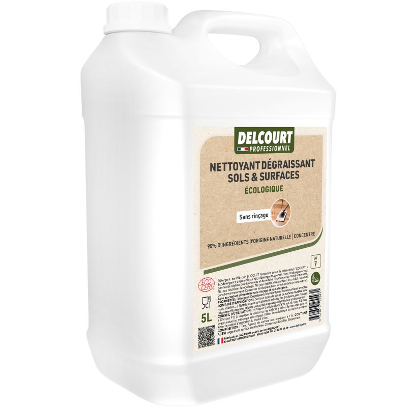 Nettoyant dégraissant concentré multi-surfaces écologique 5 L sans parfum quart