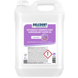 Détergent surodorant bactéricide Delcourt bidon 5 L lavande face