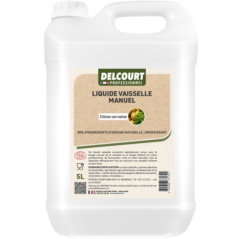 Liquide vaisselle écologique citron 5L face 