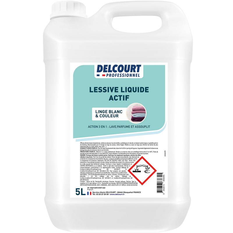 Lessive liquide professionnelle Active 5 L face 