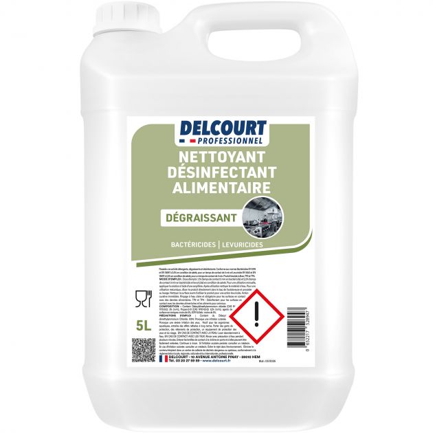 Détergent dégraissant désinfectant alimentaire concentré 5 L Desinfect'net Delcourt