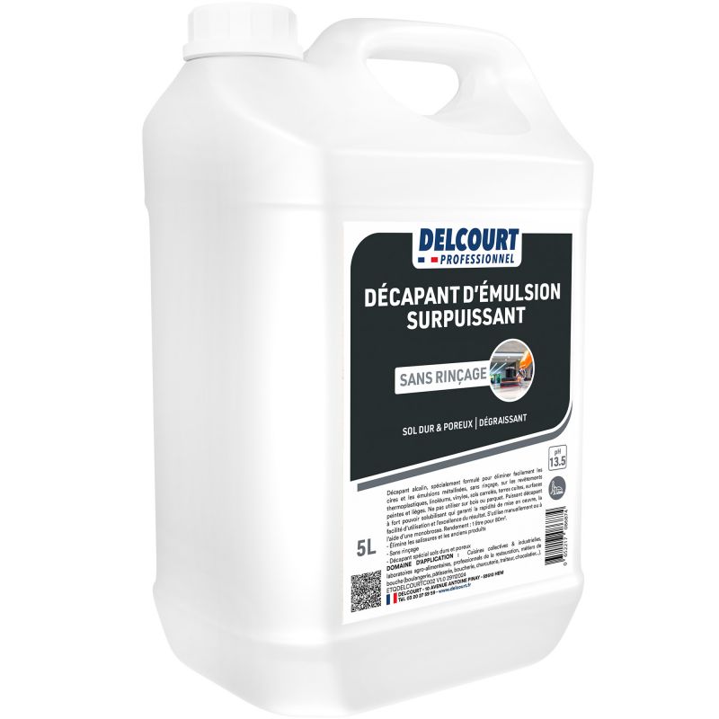 Décapant d'émulsions sans rinçage parfum pin 5 L Delcourt quart