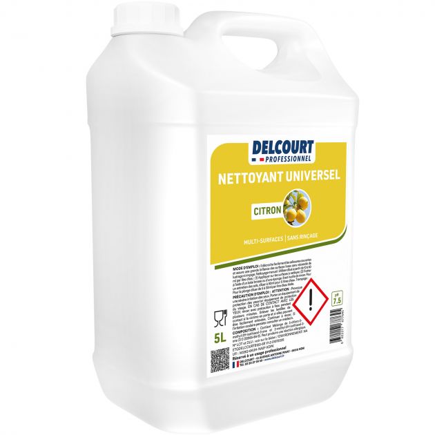 Nettoyant détergent universel concentré parfum citron HACCP 5 L face