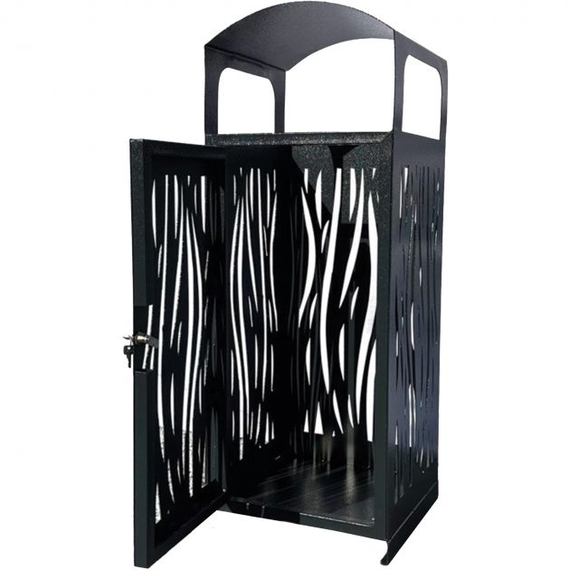 Poubelle publique design acier gris 80 L ouvert