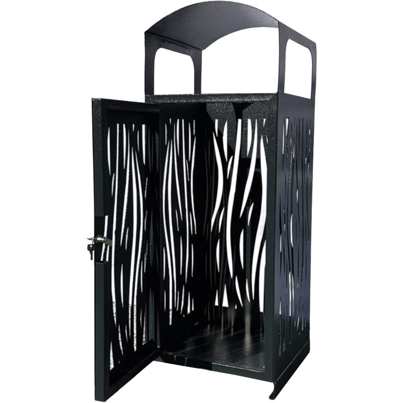 Poubelle publique design acier gris 80 L ouvert