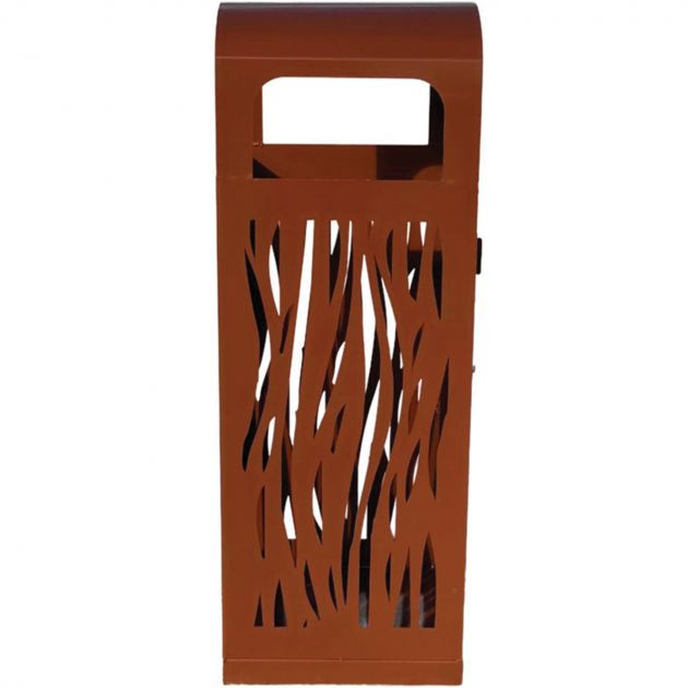 Poubelle publique design acier 80 L corten profil