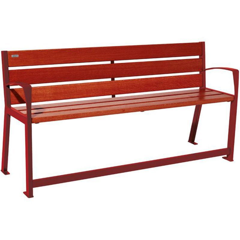 Banc public bois senior 180 cm bordeaux acajou