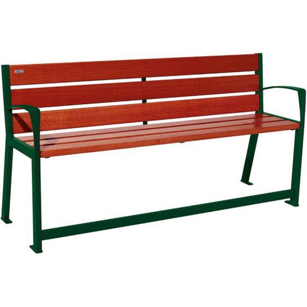 Banc public bois senior 180 cm vert acajou