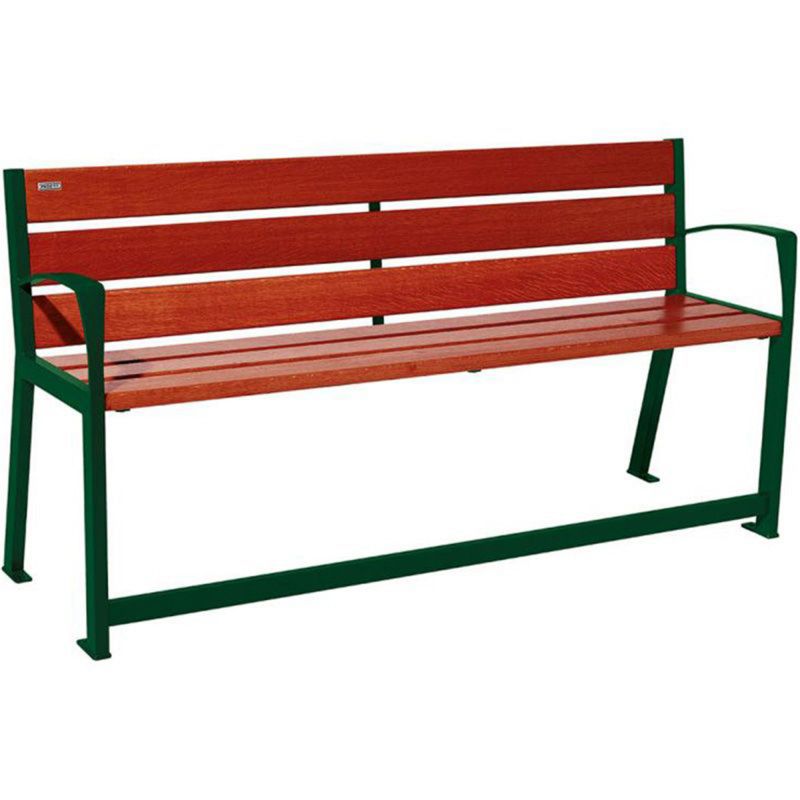 Banc public bois senior 180 cm vert acajou