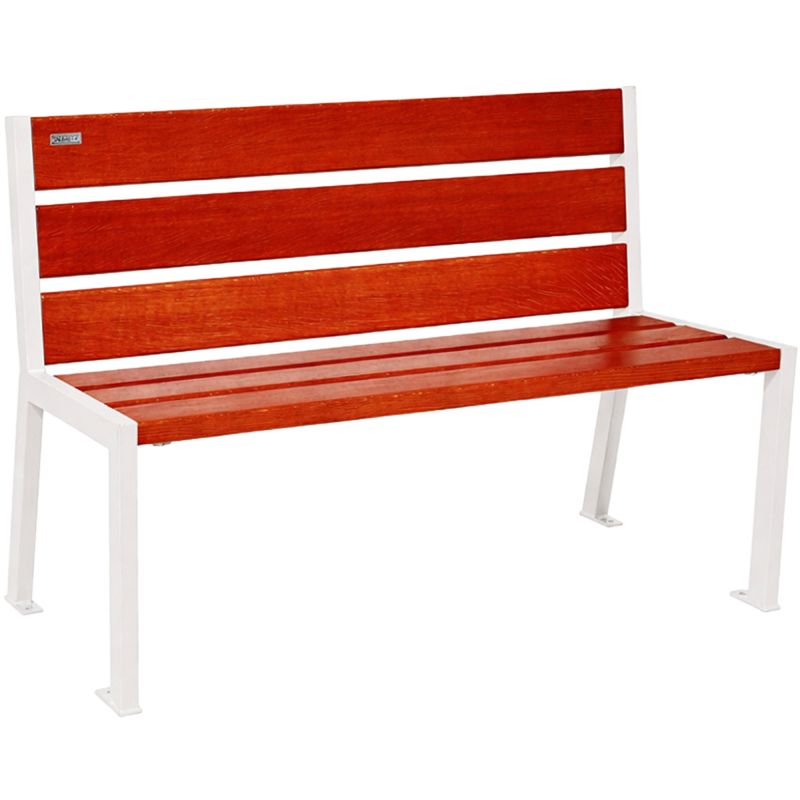 Banc public en bois 120 cm blanc acajou