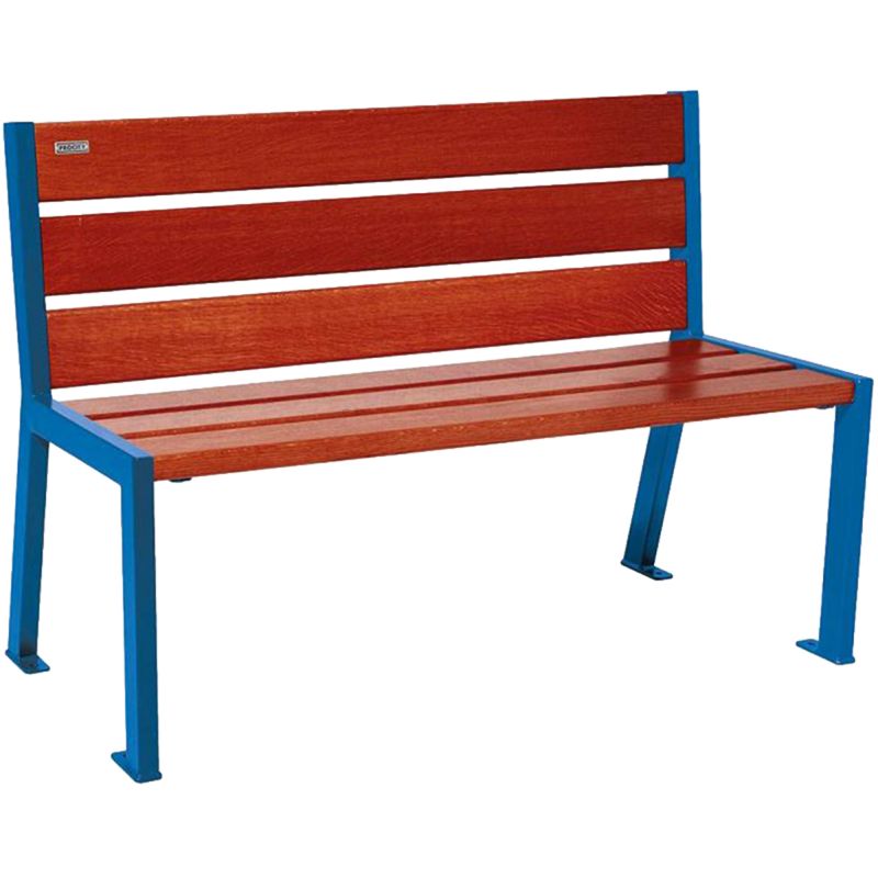 Banc public en bois 120 cm bleu acajou