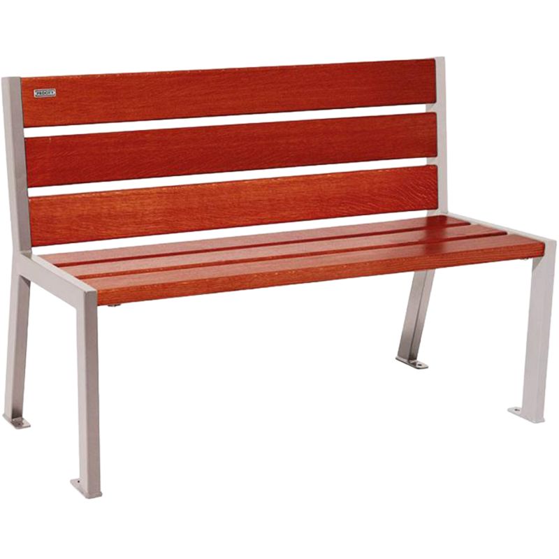 Banc public en bois 120 cm gris acajou