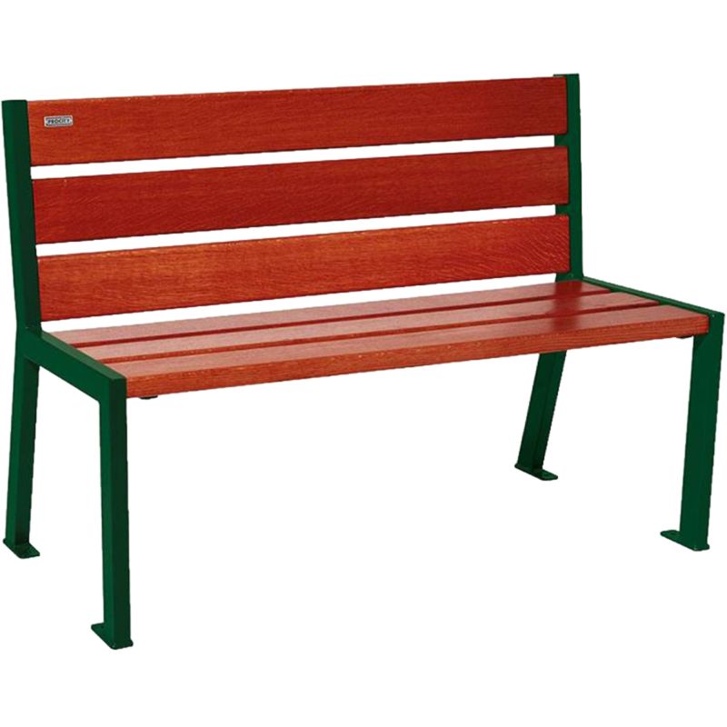 Banc public en bois 120 cm vert acajou